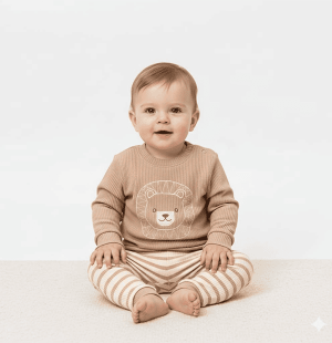 Aslan Nakışlı Erkek Bebek Takımı