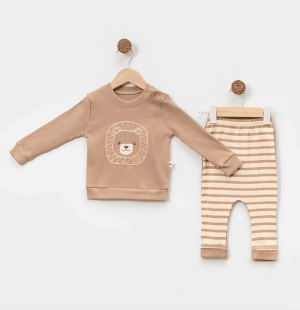 Aslan Nakışlı Erkek Bebek Takımı