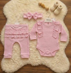 Bandanalı Kız Bebek 3’lü Takım