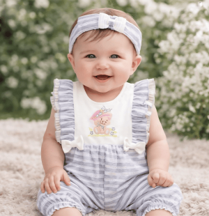 Fırfırlı Bandanalı Kız Bebek Tulum